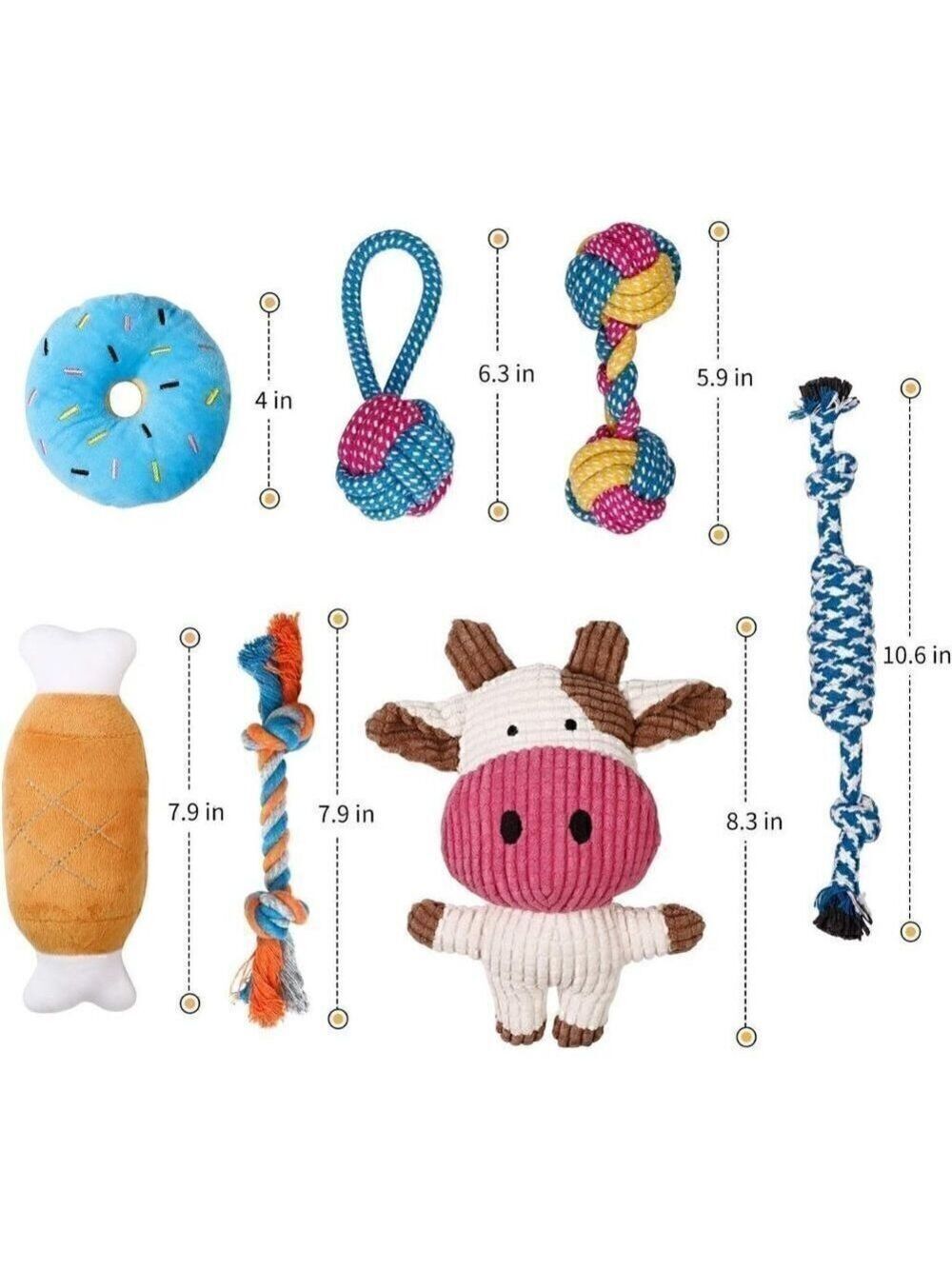Toozey Puppy Toys for Small Dogs, 7 Pack Small Dog Squeaky, Chew, Rope Toys - Picture 4 of 9